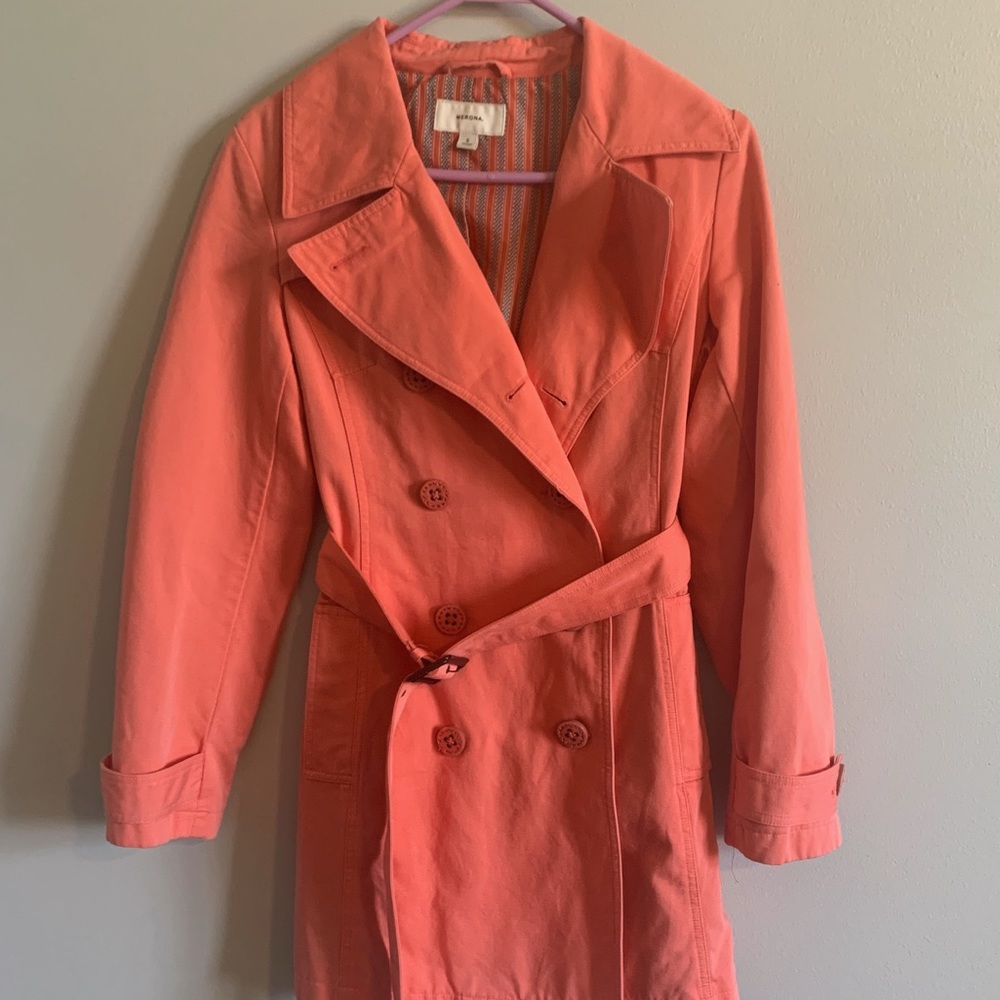 Peach/Coral Trench Coat